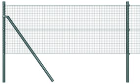 vidaXL Welded Wire Fence με 13 Κολώνες Πράσινο 0.4x50 m Χάλυβα