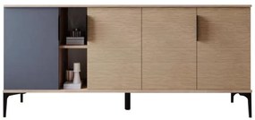 Μπουφές Tajesy μελαμίνης ανθρακί-oak 180x40x78εκ