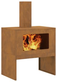 vidaXL Εστία με Καμινάδα 60x40x96 εκ. Από Σιδηρόχαλυβα
