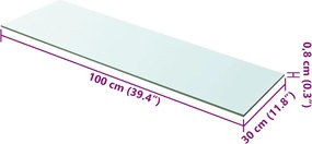 vidaXL Ράφια Πάνελ 2 τεμ. Διάφανα 100 x 30 εκ. Γυάλινα