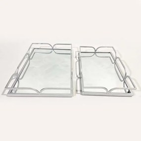 S/2 ΔΙΣΚΟΙ ΜΕΤΑΛΛΙΚΟΙ ΜΕ ΚΑΘΡΕΦΤΗ ΑΣΗΜΙ 45X30X6cm 40X24X6cm|752-16093