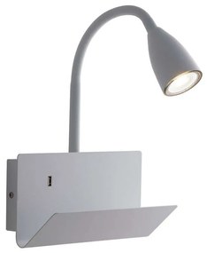 Φωτιστικό Τοίχου - Απλίκα Με Usb I-Gulp-AP Bco White Luce Ambiente Design Μέταλλο