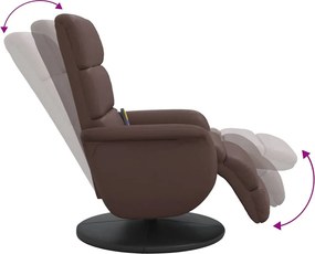 vidaXL Πολυθρόνα Μασάζ Ανακλινόμενη με Υποπόδιο Καφέ Συνθετικό Δέρμα