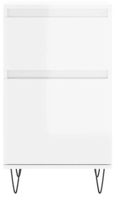 Ντουλάπια 2 τεμ. Γυαλιστ. Λευκό 40x35x70 εκ. από Επεξεργ. Ξύλο - Λευκό