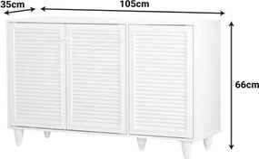 Παπουτσοθήκη-ντουλάπι Ronan pakoworld σε λευκή απόχρωση 105x35x66εκ