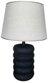 Επιτραπέζιο φωτιστικό Graike Inart Ε27 κεραμικό σε μαύρο-μπεζ απόχρωση Φ26x37εκ 26x26x37 εκ.