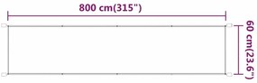vidaXL Τέντα Κάθετη Λευκή 60 x 800 εκ. από Ύφασμα Oxford