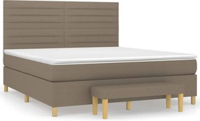 vidaXL Κρεβάτι Boxspring με Στρώμα Taupe 180x200 εκ. Υφασμάτινο