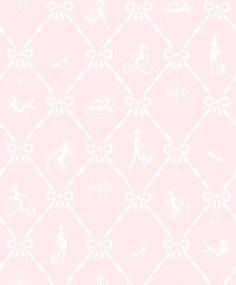 Παιδική ταπετσαρία τοίχου ροζ με φιογκάκια JR3102