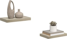vidaXL Ράφια Τοίχου 2 τεμ. Χρώμα Δρυός 40x23,5x3,8 εκ. MDF
