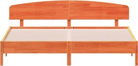 vidaXL Σκελετός Κρεβ. Χωρίς Στρώμα Καφέ Κεριού 200x200 εκ Μασίφ Πεύκο