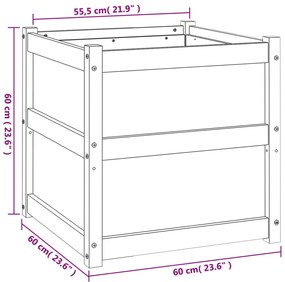 Ζαρντινιέρα 60 x 60 x 60 εκ. από Μασίφ Ξύλο Ψευδοτσούγκας - Καφέ