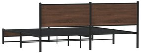 vidaXL Σκελετός Κρεβ. Χωρίς Στρώμα Καφέ Δρυς 200x200 εκ. Μεταλλικό