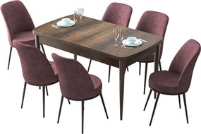 Extendable Dining Table &amp; Chairs Set (7 Pieces) Zen - Baroque, Dusty Rose Baroque
Dusty Rose