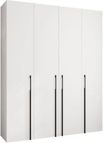 Ντουλάπα Como III 200 Τετράφυλλη-Λευκό - Μαύρο