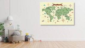 Εικόνα στο φελλό του αρχικού παγκόσμιου χάρτη - 90x60  wooden