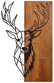 Διακοσμητικό τοίχου Deera pakoworld ξύλο πεύκου σε φυσική απόχρωση με μαύρο μέταλλο 33x3x58εκ