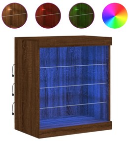 vidaXL Ντουλάπι με LED Καφέ Δρυς 60,5 x 37 x 67 εκ.