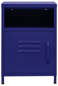 vidaXL Κομοδίνα 2 τεμ. Ναυτικό Μπλε 35 x 35 x 51 εκ. Ατσάλινα