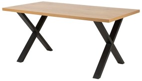 Τραπέζι Oakland 383, Άγρια δρυς, Μαύρο, 75x90x160cm, 39 kg, Ινοσανίδες μέσης πυκνότητας, Μέταλλο | Epipla1.gr