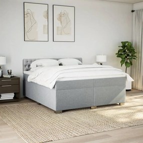 ΚΡΕΒΑΤΙ BOXSPRING ΜΕ ΣΤΡΩΜΑ ΑΝΟΙΧΤΟ ΓΚΡΙ 200X200 ΕΚ. ΥΦΑΣΜΑΤΙΝΟ 3286002