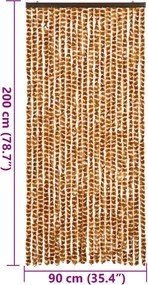 vidaXL Σήτα Εντόμων Ώχρα και Λευκό 90 x 200 εκ. από Σενίλ