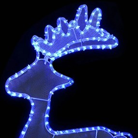 vidaXL Τάρανδος Χριστουγεννιάτικος με Σήτα 60 x 24 x 89 εκ. 306 LED