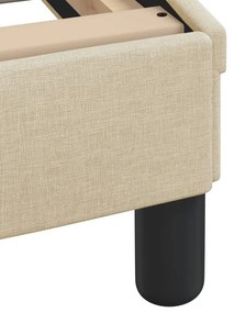 vidaXL Σκελετός Κρεβατιού Dover Κρεμ 200x200 εκ. Υφασμάτινο
