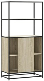Highboard Δρυς sonoma 68x35x139 cm Επεξεργασμένο ξύλο μέταλλο - Καφέ