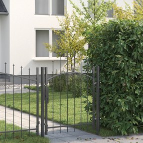 vidaXL Πύλη Κήπου με κλειδαριά Γκρι 100 x 125 cm 125 x 100 εκ Ατσάλι