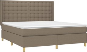 vidaXL Κρεβάτι Boxspring με Στρώμα Taupe 180x200 εκ. Υφασμάτινο