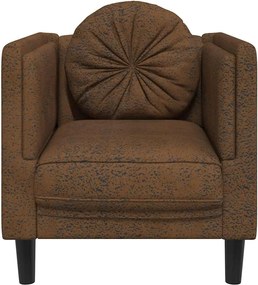 vidaXL Πολυθρόνα Καφέ Συνθετικό Καστόρι με Μαξιλάρι