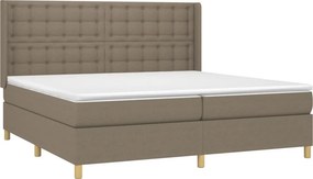 vidaXL Κρεβάτι Boxspring με Στρώμα Taupe 200x200 εκ. Υφασμάτινο