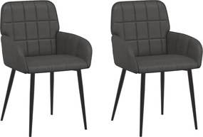 vidaXL Καρέκλες φαγητού 2 pcs Τεχνητό Δέρμα Μαύρο 57 x 50 x 85 εκ.