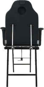 vidaXL Καρέκλα Αισθητικής Φορητή Μαύρη 185x78x76 εκ. Συνθετικό Δέρμα