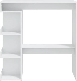 vidaXL Τραπέζι Μπαρ με Ράφια Λευκό 100x50x101,5 εκ. από Επεξ. Ξύλο