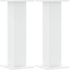 vidaXL Βάσεις Φυτών 2 τεμ. Λευκές 30x30x80 εκ. από Επεξεργασμένο Ξύλο