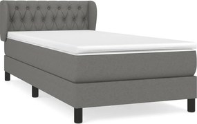 vidaXL Κρεβάτι Boxspring με Στρώμα Σκούρο Γκρι 100x200 εκ. Υφασμάτινο