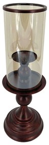 Κηροπήγιο Μπίλια 15-00-23973 46cm Brown Marhome Metal, Glass