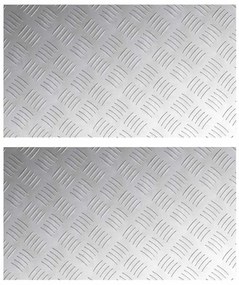 vidaXL Επιφάνειες Καρό 2 pcs Ασημί 70 x 40 cm Αλουμίνιο