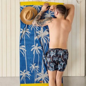 Πετσέτα Θαλάσσης Βελουτέ Madagascar 29 Veraman-Anthracite Kentia Beach 80x160cm 100% Cotton