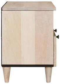 vidaXL Ντουλάπι TV με συρτάρι Λευκό 70 x 33 x 46 εκ Μασίφ ξύλο μάνγκο