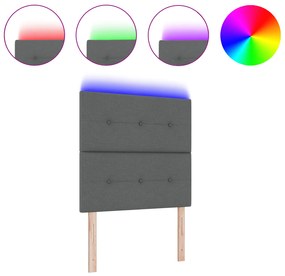 vidaXL LED Κεφαλάρι Σκούρο Γκρι 80 εκ Υφάσμα