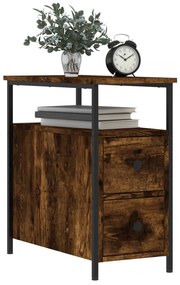 vidaXL Κομοδίνα 2 τεμ. Καπνιστή Δρυς 30 x 60 x 60 εκ. Επεξεργ. Ξύλο