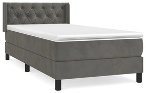 ΚΡΕΒΑΤΙ BOXSPRING ΜΕ ΣΤΡΩΜΑ ΣΚΟΥΡΟ ΓΚΡΙ 80X200 ΕΚ. ΒΕΛΟΥΔΙΝΟ 3131106