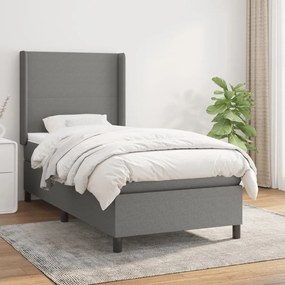 ΚΡΕΒΑΤΙ BOXSPRING ΜΕ ΣΤΡΩΜΑ ΣΚΟΥΡΟ ΓΚΡΙ 100X200 ΕΚ. ΥΦΑΣΜΑΤΙΝΟ 3131250