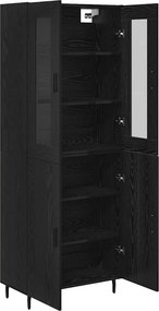 vidaXL Highboard 2 pcs Μαύρη Οξυά Επεξεργασμένο ξύλο