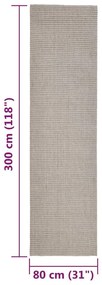 Χαλί για Στύλο Ξυσίματος Χρώμα Άμμου 80 x 300 εκ. από Σιζάλ