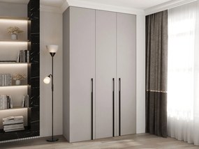 Ντουλάπα Como III 140 Τρίφυλλη-Cashmere - Μαύρο