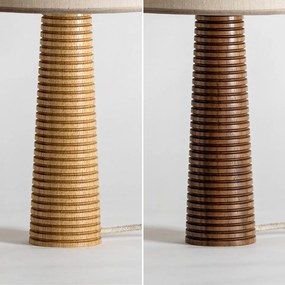 Βάση για Επιτραπέζιο Φωτιστικό Cone Small E27 από Μασίφ Ξύλο Σκούρο